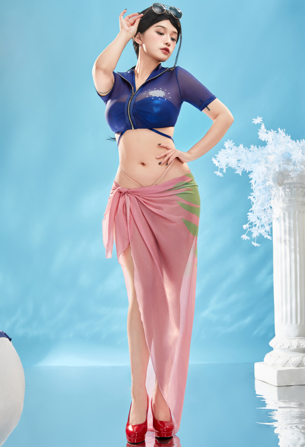 OP Robin Derivative Bikini Set Badeanzug Sexy Mesh Oberteil