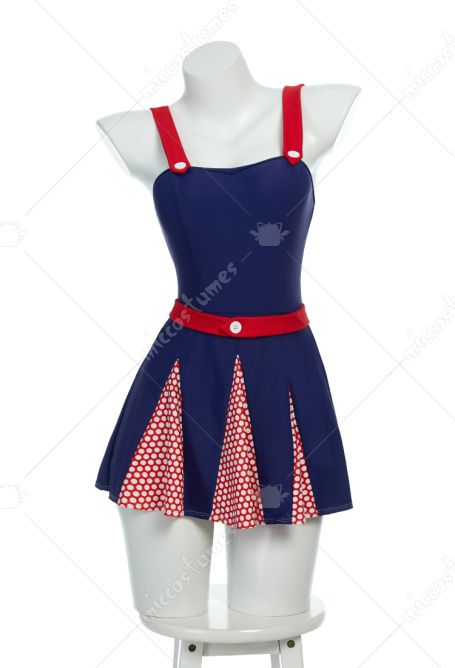 1940s Retro One-piece Swimsuit Wide Straps Tummy Control Bathing Suit with Headpiece and Belt