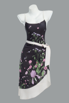 Retro One-piece Swimsuit Vintage Floral Bathing Suit with Tulle Skirt