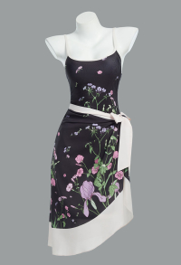 Retro One-piece Swimsuit Vintage Floral Bathing Suit with Tulle Skirt