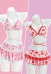 Cute Strawberry Print Bikini Pink Retro Swimsuit with Strawberry Clip