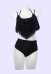 Gothic Skull Pattern Two-piece Swimsuit Ruffled Halter Neck Top and Panty