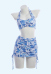 Retro Floral Print Two-piece Swimsuit Halter Top and Skirted Bottom