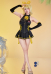 Vocal Rin Derivative One-piece Swimsuit Halter Neck Sleeveless Bathing Suit with Hand Sleeves and Bow Tie