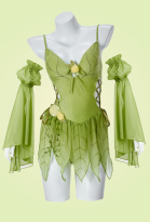 Magical Fairy Derivative One-piece Swimsuit Medieval Forest Elf Leaf-style Bathing Suit with Sleeves