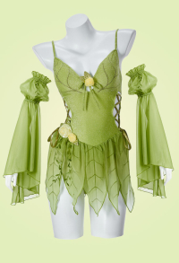 Magical Fairy Derivative One-piece Swimsuit Medieval Forest Elf Leaf-style Bathing Suit with Sleeves