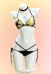 Ciyuandiantai My Dress-Up Dear Marin Derivative Split Swimwear Printed Halter Neck Top and Tanga with Necklace