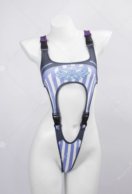 Fern Derivative One-piece Swimsuit Cutout Snap Buckle Striped Print Swimsuit