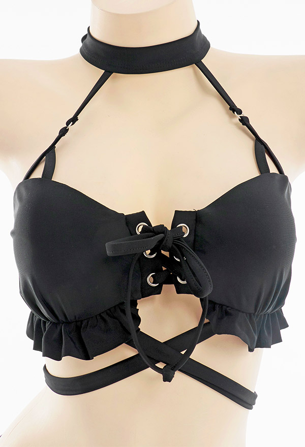 Swimsuits for Women Bandeau Bikini Sexy Swimming Costume Lace Up