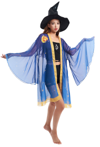 Miccostumes Swimsuits Mona Derivative Coverup Star Prints Haori Chiffon Kimono
