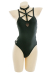 Miccostumes Swimsuits for Women Gothic Style Bathing Suit Sexy Halter One Piece Swimwear