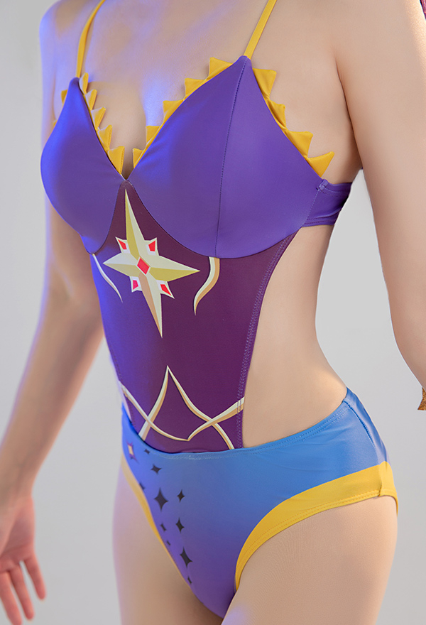 Genshin Mona Swimsuits - Purple Star Swimwear | One-piece