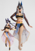 Genshin Impact Cyno Derivative Bikini Set Swimsuit Cutout Two-Piece Bathing Suit Swimwear with Long Sleeve Top and Wrap Skirt and Choker