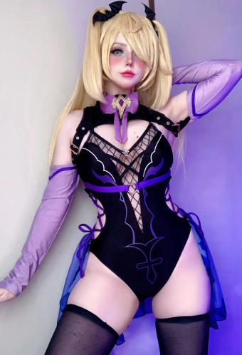 Maillot De Bain Bikini Anime Genshin Cosplay - Soie De Mûrier Et élasthanne, Dentelle, Pour Femme Et Fille