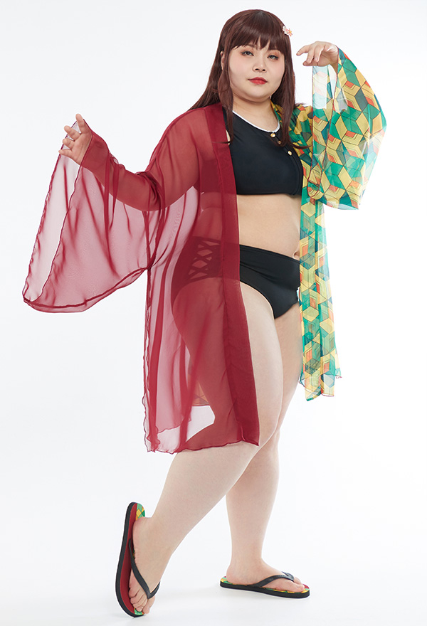 Plus size swim store kimono