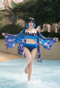Cartoon Pattern CoverUp Ruffle Haori Chiffon Kimono