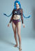 Sporty Bikini Set Stripe Two-Piece Swimsuit Sexy Bathing Suit with Mesh Long Sleeves Printed Cover-Up