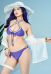 LOL Pool Party Sexy Bikini Set Swimsuit Halter Cutout Top and Bottoms Bathing Suit with Shirt Hat Costume