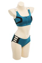 Miccostumes Swimsuits Camisole Spliced for Bathing Split Bikini Set Metal Rings Top and Low Waist Shorts Two Piece Bathing Suit Swimwear