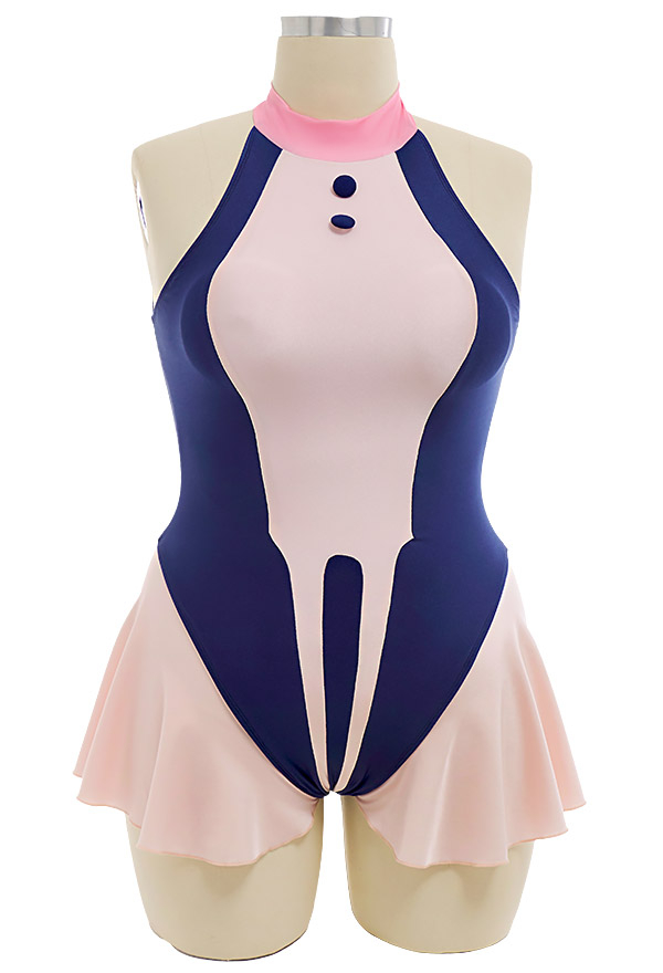 Große Größe Kawaii Anime Swimsuit Rüschen Sportlicher Einteiliger Badeanzug Neckholder Cosplay Bodysuit Bademode