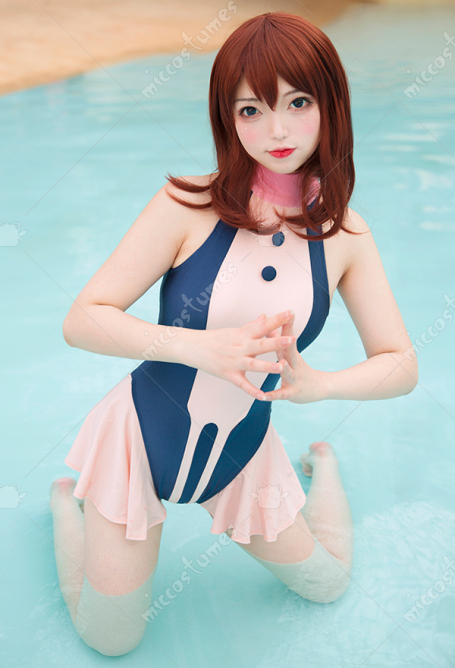 Miccostumes Swimsuits Halter for Bathing High Neck Zip Back Tummy Control One-Piece Bathing Suit Ruffled Swimwear
