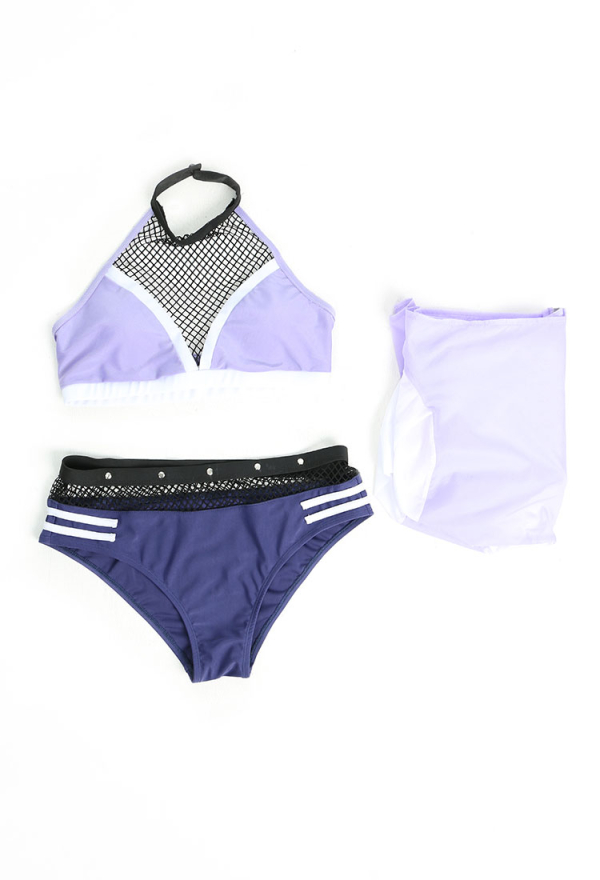 Maillot de Bain Deux Pièces Bikini avec Top pour Femme