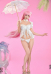 Goddess of Victory: Nikke Dorothy Serendipity Skin Cosplay Two-piece Swimsuit Ruffled Top and Briefs with Headpiece and Neckpiece
