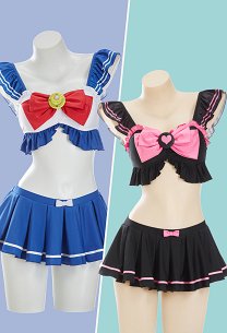 セーラームーン セクシー コスプレ 水着 青・黒