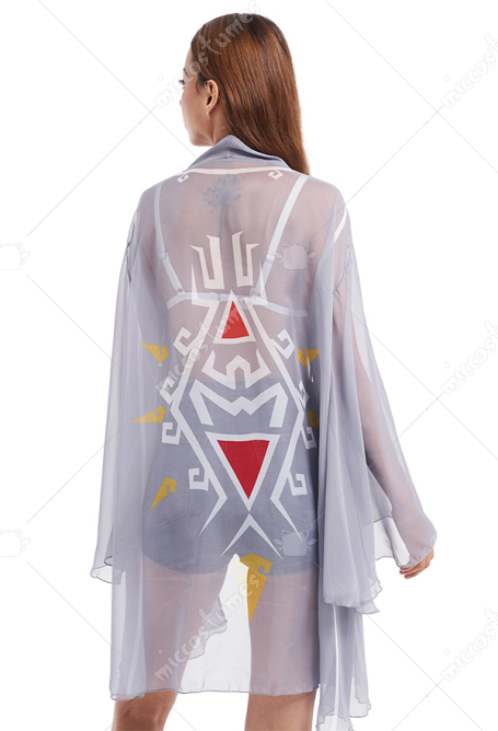 Back Prints Coverup Trumpet Sleeve Haori Chiffon Kimono
