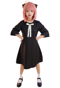 Spy House Anya Cosplay Costume Homewear Dress with Hair Accessories