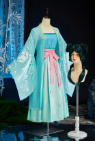 Kusuriya no Hitorigoto Neko-Neko Cosplay Costume Hanfu Light Green Dress with Coat Belt