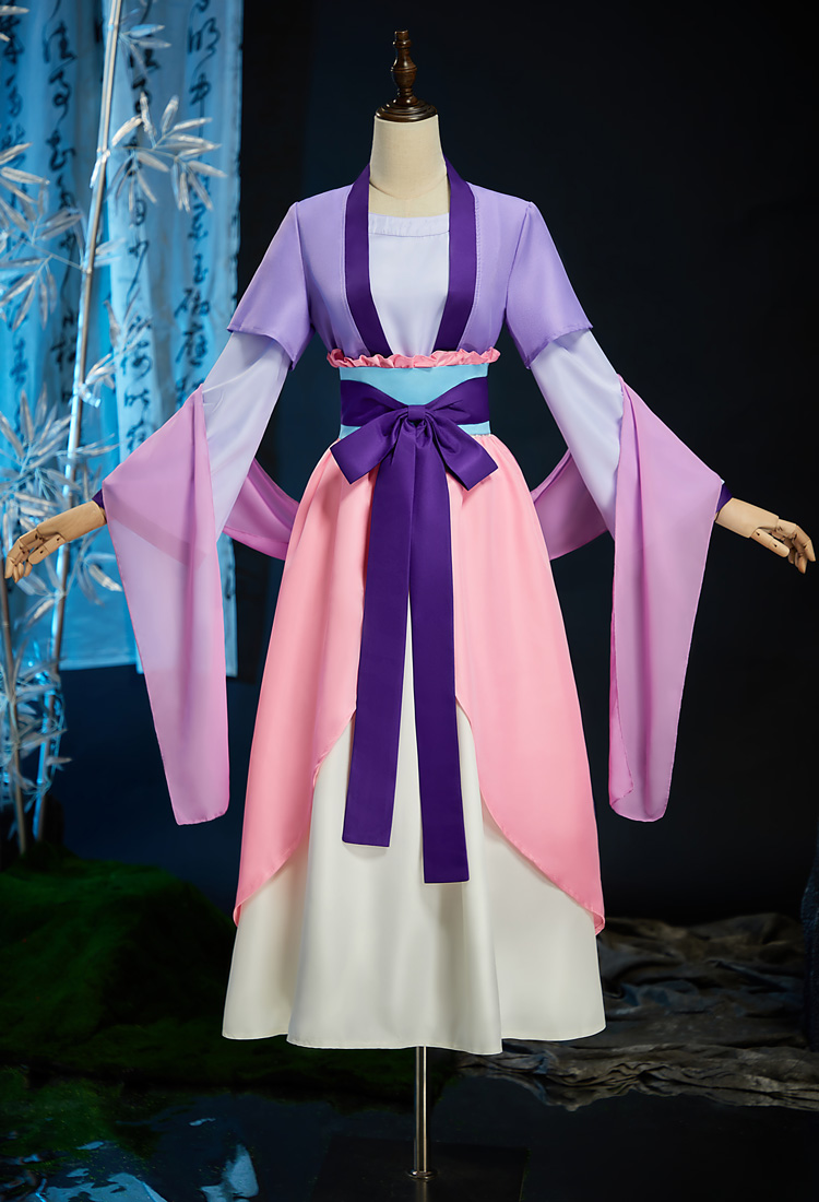 Kusuriya no Hitorigoto Neko-Neko Cosplay Costume Purple Pink Dress Coat Set