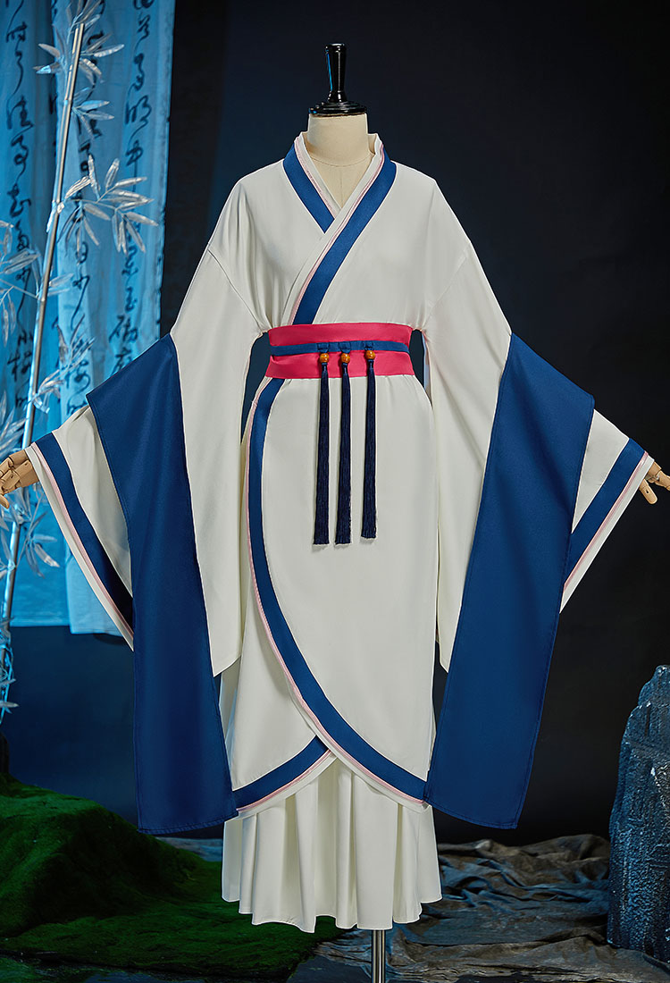 Kusuriya no Hitorigoto Neko-Neko Cosplay Costume Hanfu Style Blue White Top Skirt with Shawl