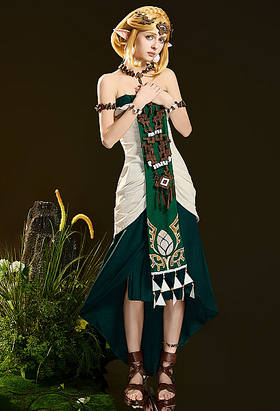 The Legend Of Zelda: Tears Of The Kingdom Princess Zelda Cosplay Costume Dress Set with Accessories