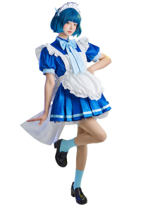Tokyo Mew Mew Minto Aizawa Mew Mint Cosplay Costume Maid Style Blue Dress Set with Complete Accessories