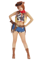 Toy Story Woody Cowgirl Cosplay Costume Tank Top and Vest with Shorts and Hat