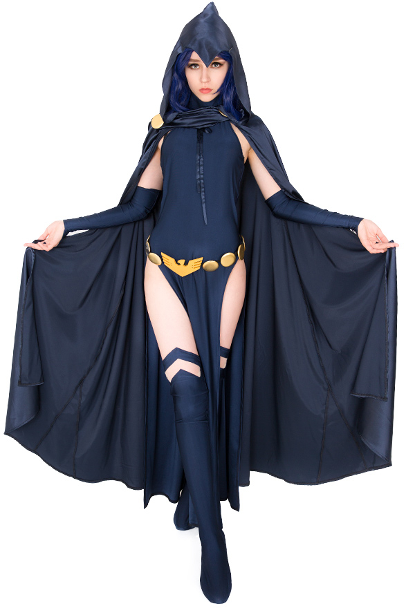 Costume de Cosplay de Super Héroïne Robe avec Cape Inspiré par Cover Girls Raven Faite sur Mesure