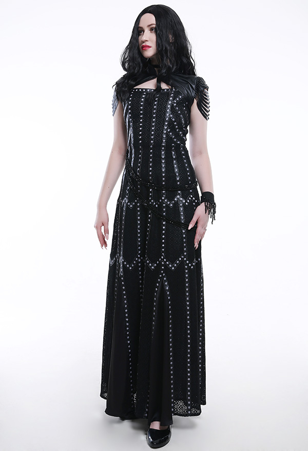 TV Serie The Witcher The Hexer Yennefer Schwarz Kleid Mittelalter Cosplay Kostüm