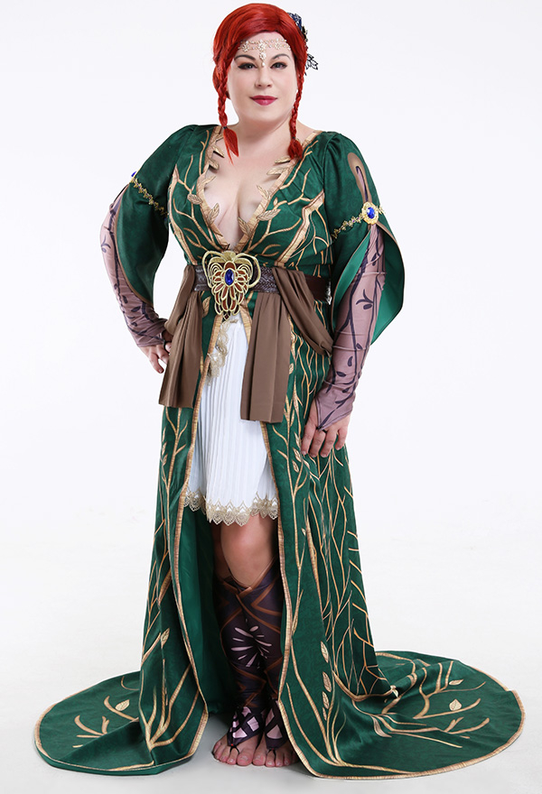 The Witcher 3 Wild Hunt Costume de Cosplay Triss Merigold DLC Look Alternatif Robe Curvy Cosplay Grande Taille