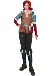 The Witcher 3 Wild Hunt Triss Merigold Cosplay Costume with belts set