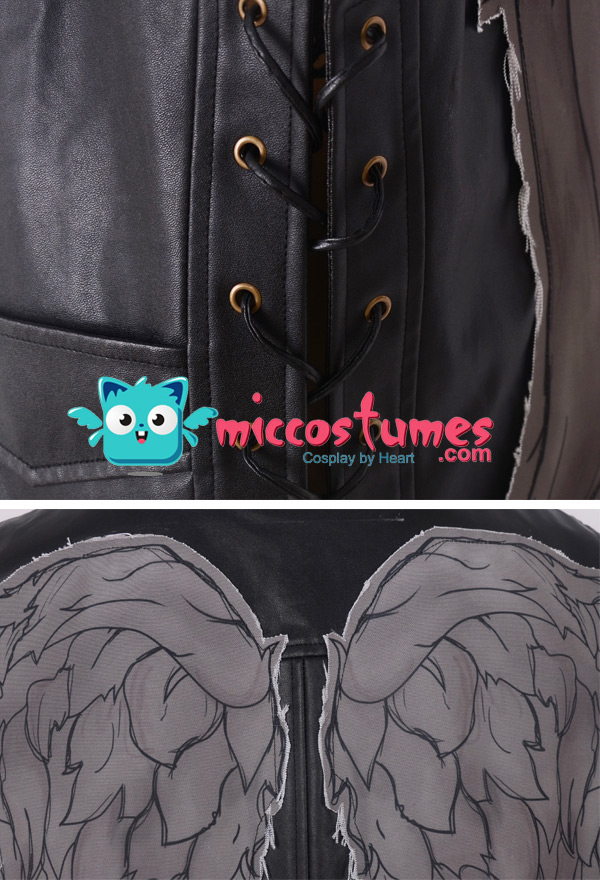The Walking Dead Daryl Dixon Angel Wings Cosplay Vest Leather Costume