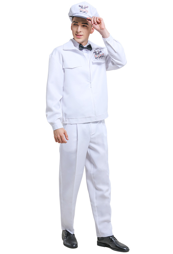 The Umbrella Academy Costume de Cosplay Oscar Uniforme pour Laitier Blanc