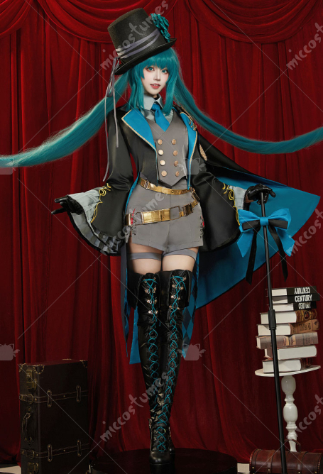 Vocal Cosplay Costume Vest Shirt and Coat Set with Pants