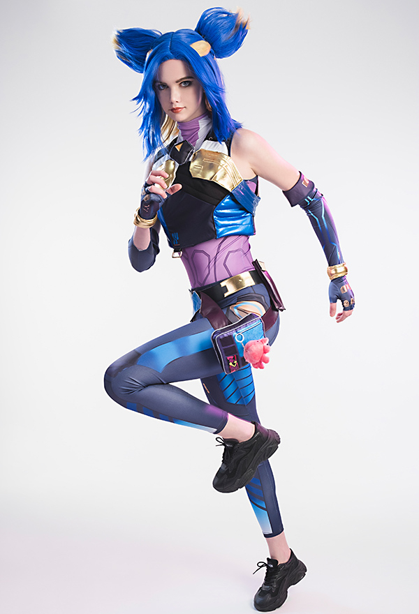 Valorant Costume de Cosplay Neon Ensemble Débardeur et Pantalon et Body