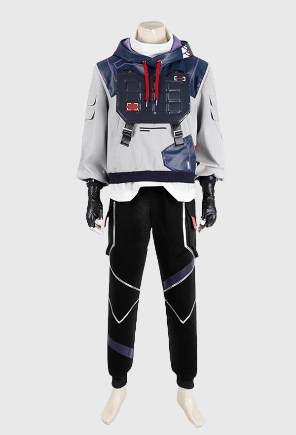 VALO ISO Cosplay Costume Hoodie Pants with Armor Gloves