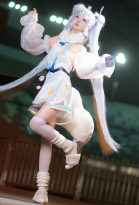 Vocal Cosplay Costume Top Shorts Set with Belt and Scarf