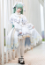 Vocal Cosplay Costume White Dress and Cloak with Hat and Bow Tie