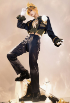 Vocal Len Cosplay Costume Shirt and Trousers with Coat and Gloves
