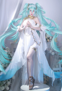 Vocal Cosplay Costume Dress with Sleeves and Belt
