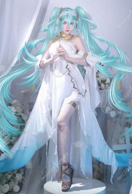 Vocal Cosplay Costume Dress with Sleeves and Belt